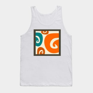 Vintage retro spirals colors posterart 60s style Tank Top